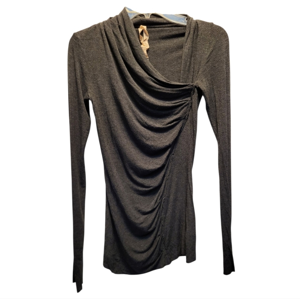 Bailey 44 Anthropologie Women's Chic Black Long Sleeved Drape Blouse - Size S